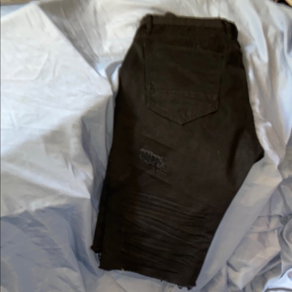 Black Denim Shorts - Picture 4 of 7